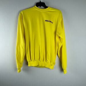 SoulCycle Derek Sweatshirt Crew Neck Size M Yellow Oversize Fit Graphic‎ Casual